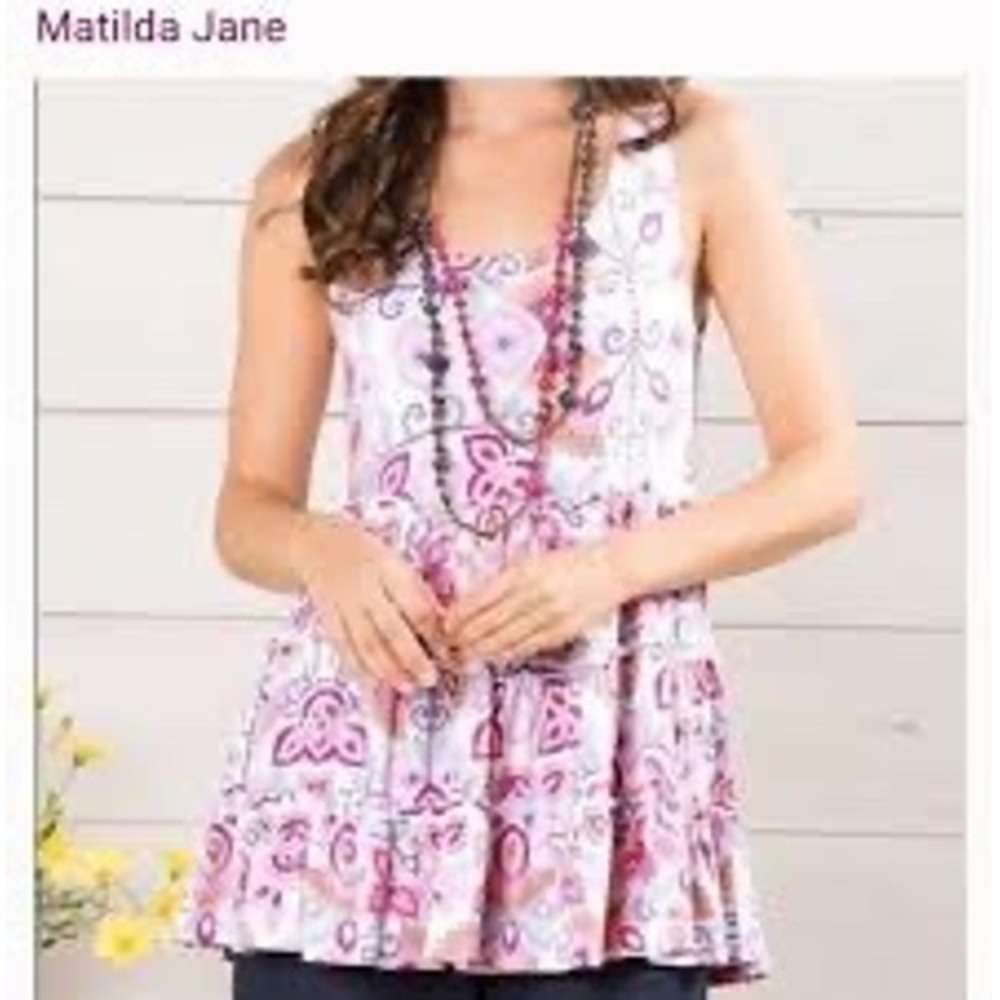 Matilda Jane Breathe Deeply Womens XS Tiered Tunic Floral Paisley Ruffle‎ Top